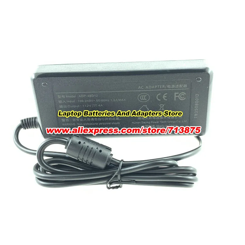 Genuine ADP-48D12 AC Adapter For DAJING 12V 4A 48W For DJ-120400-SA DJ-48D12 ADP-48D2 with 5.5 x 2.5mm Power Adapter
