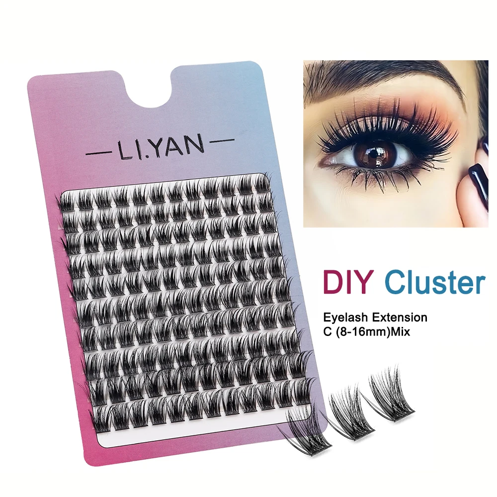 DIY Clusters Eyelash Extension 120pcs Volume Individual Wispy Fluffy Lash Clusters Lash Extension Kit Makeup 50-L-001