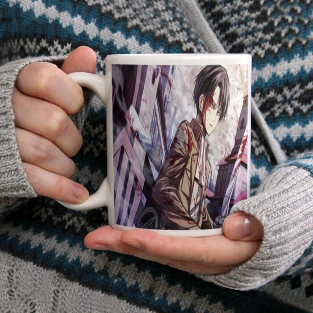 Anime Attack On Titan Soldier Commander Eren Coffee Mug 11oz Fun Ceramic Coffee Tea Cocoa Cup Handle Tea Drink Cup