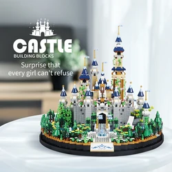 3600PCS Creative City Fairy Tale Princess Castle Building Blocks Micro Particle Assemble Diamond Bricks Toys Gifts For Kids Girl