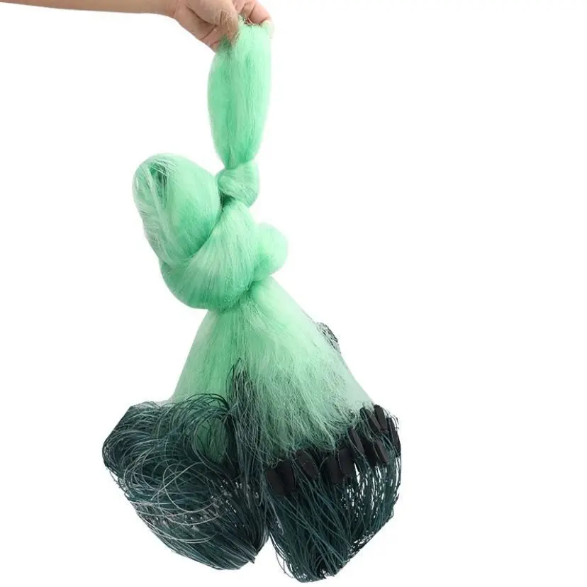 

Hot Sale 100Meter Handmade Multifilament Three-Layer Gill Net Green Mackerel Fishing Net with Double Knot Made of Durable Nylon