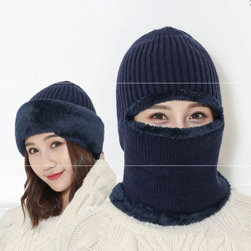 Winter Knitted Balaclava Mask Women Men Thickened Windproof Warm Cycling Full Face Cover Thermal Anti-Cold motorcycle Ski Mask