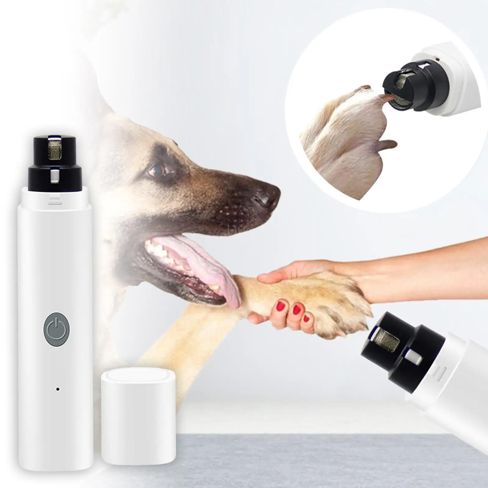 Portable Nail Trimming Pet Nail File USB Charging Low Noise Electric Grooming Tool  Nail Clipper Cat with Light Nail Polisher