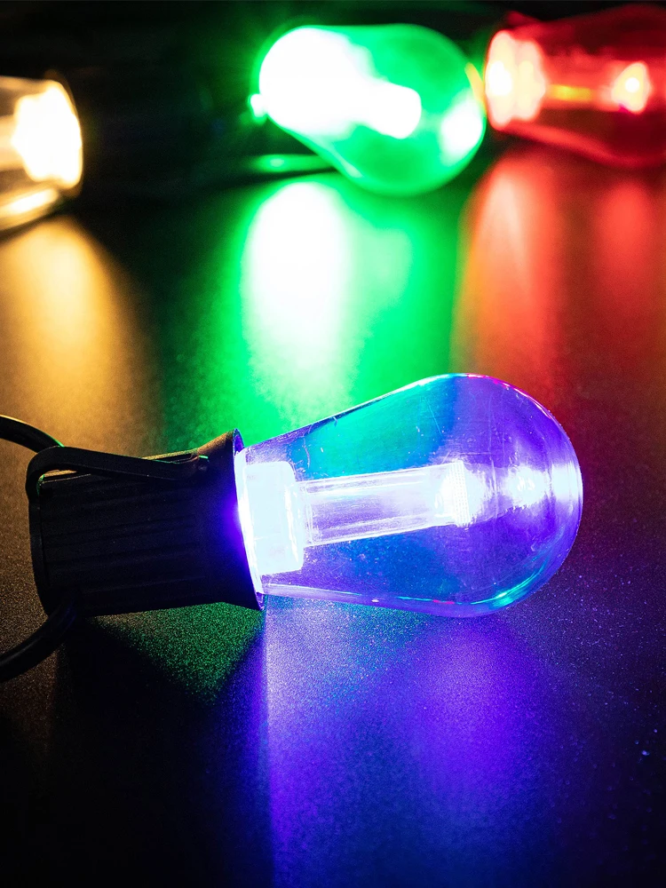 Kunststoffen Kleurrijke S14 Led Lamp 220V E27 2W Vervangbaar Voor Lichtslinger Halloween Verjaardagsfeestje Bar Festival decoratie Verlichting - afbeelding 2