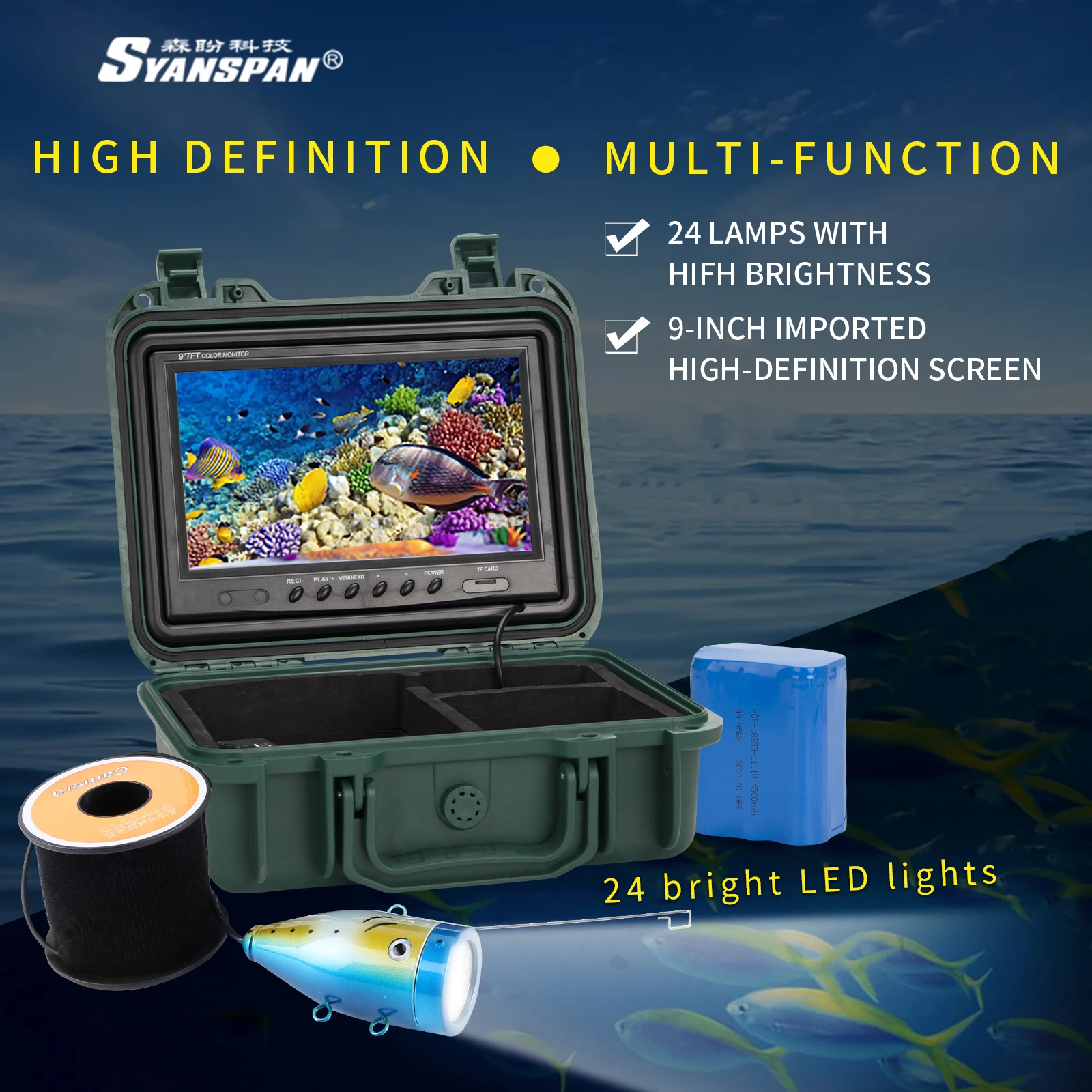 SYANSPAN Fish Finder DVR with Ultra Durable Box 9