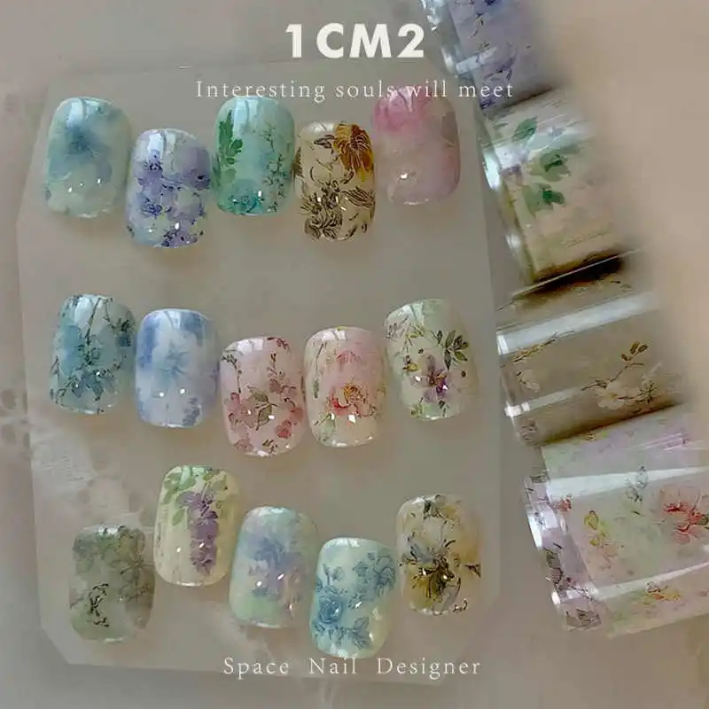 1 Stück 100 cm Leoparden-Nagelfolien für Spitzentransferpapier, florale Aufkleber, Schleife, Nägel, Wraps, Vintage-Leoparden-Nagelkunst-Dekorationen – Detail 7