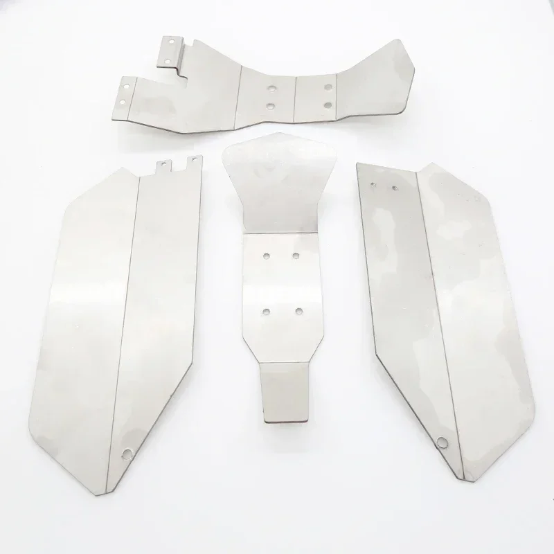 GGRC 4pcs Stainless Steel Chassis Armor Protection Protector Skid Plate for Traxxas Slash 4x4 HQ727 1/10 RC Car Upgrade Parts