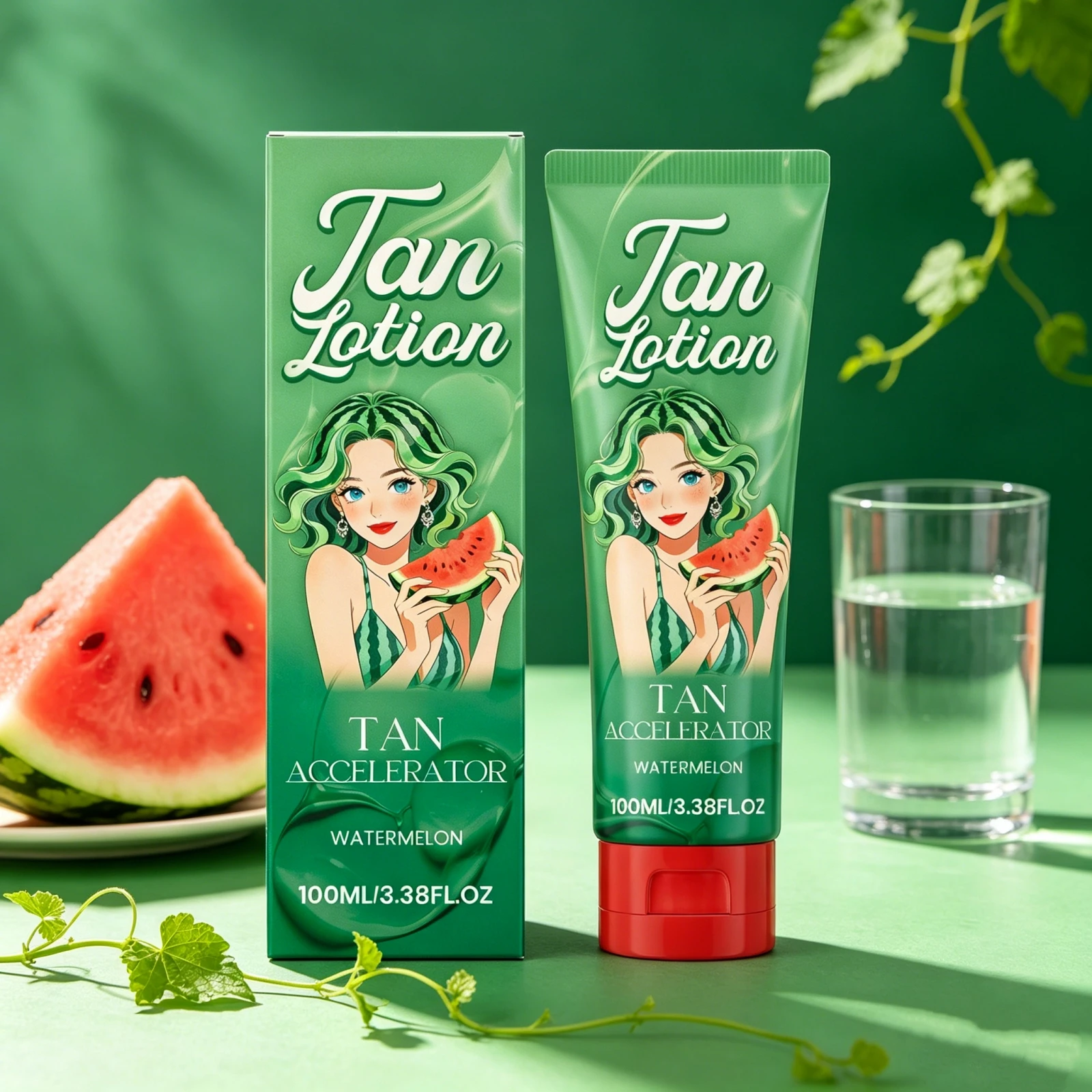 Tan Accelerator Lotion 200ml Large Capacity Refresh Watermelon Scent Nourishing Skin Intensive Tan Boost Tanning Enhancer Lotion