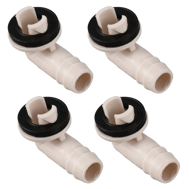 4X Air Conditioner Ac Drain Hose Connector Elbow Fitting With Rubber Ring (15Mm)