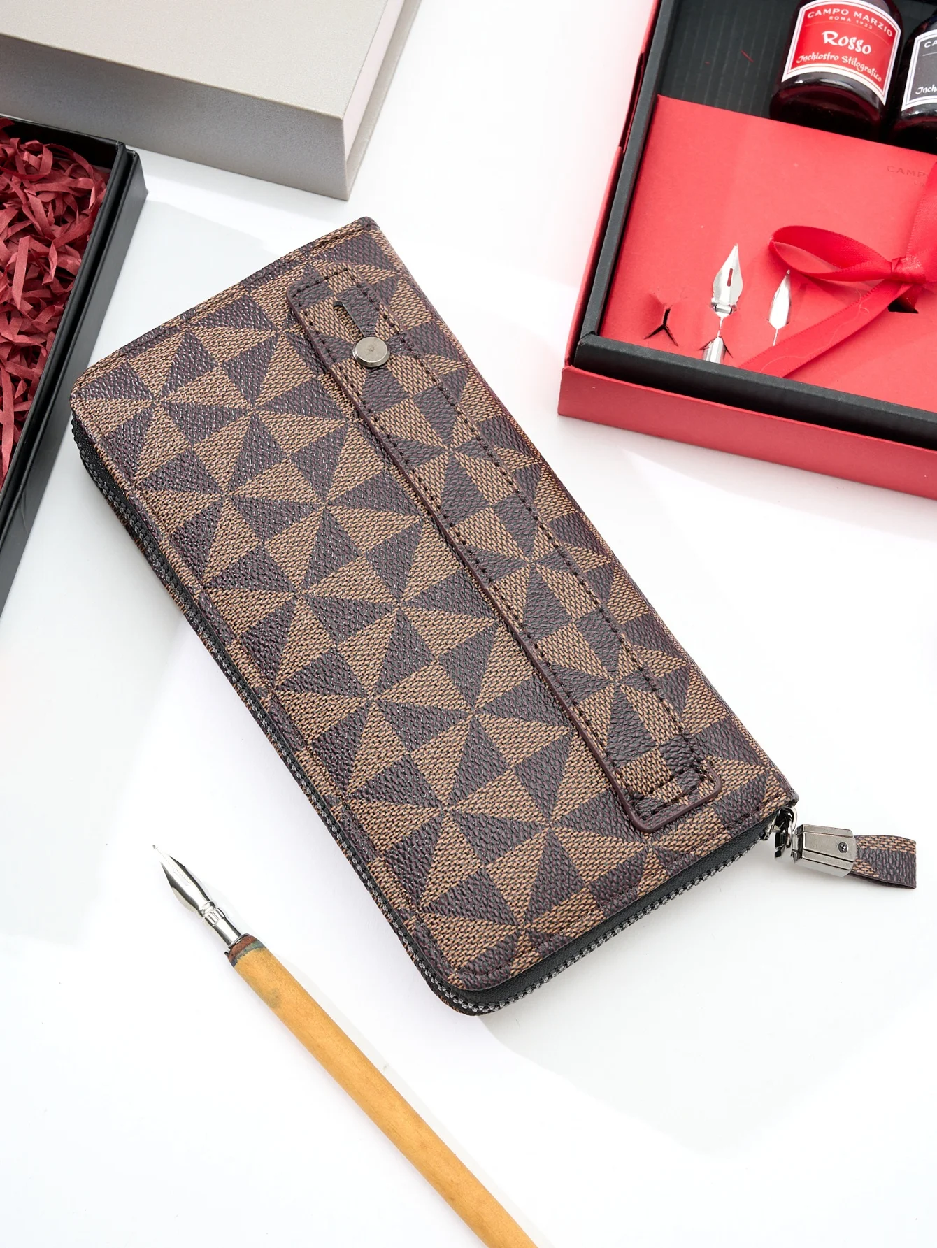 

New Fashion Long Zipper Wallet for Men and Women Printed Elegant Stylish Multi-Functional Clutch Phone Bag with Card Slots