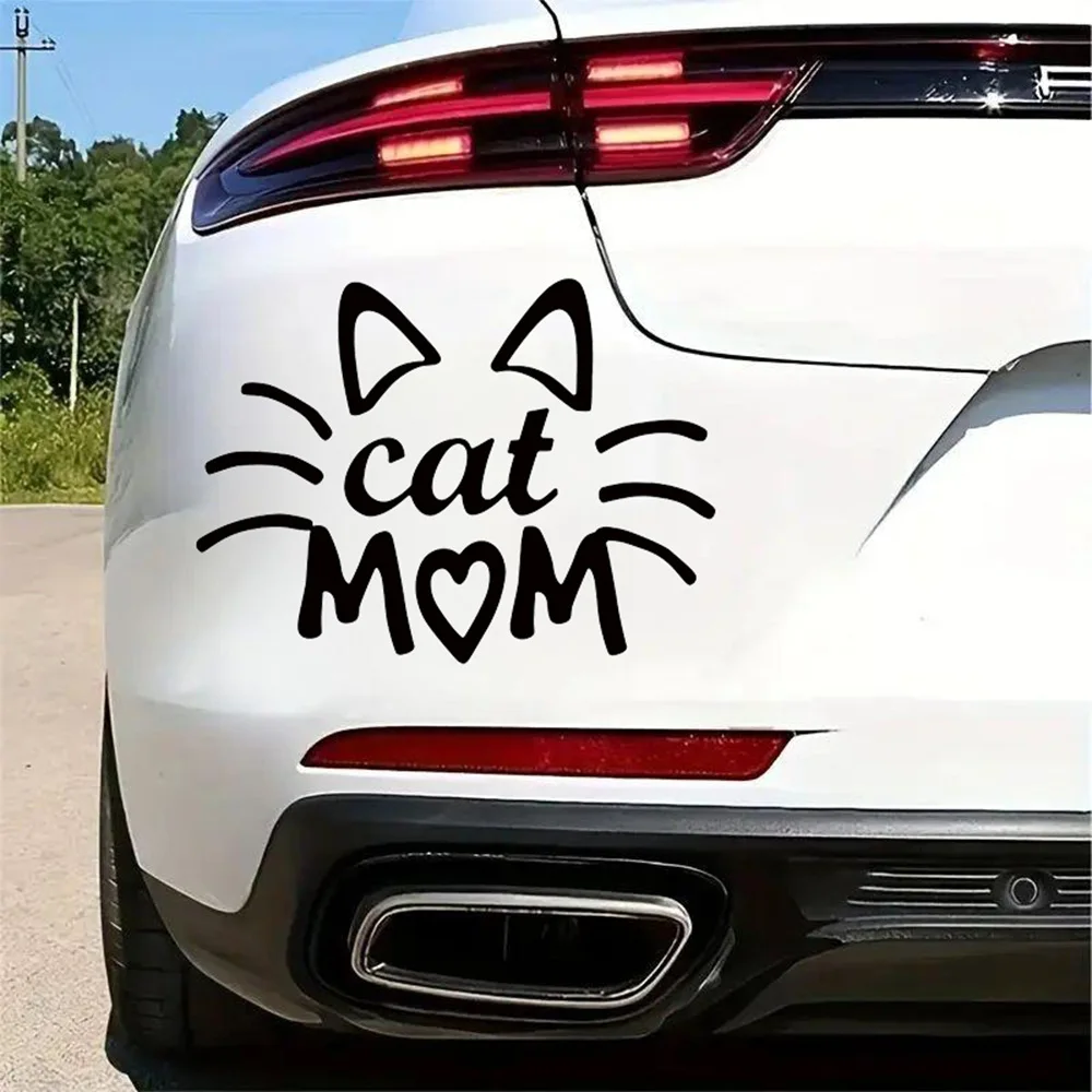 

"Cat Mom" Proud Pet Lover Creative Stickers - 15x11cm Vinyl Sticker for Cars,Laptops,Windows, Bumper