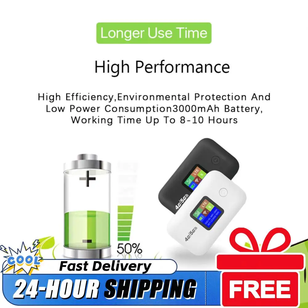

Mini Outdoor WIFI Hotspot 150Mbps Mini Mobile Hotspot 3000mAh Mobile Pocket WiFi Router with SIM Card Slot 4G Pocket WiFi Router