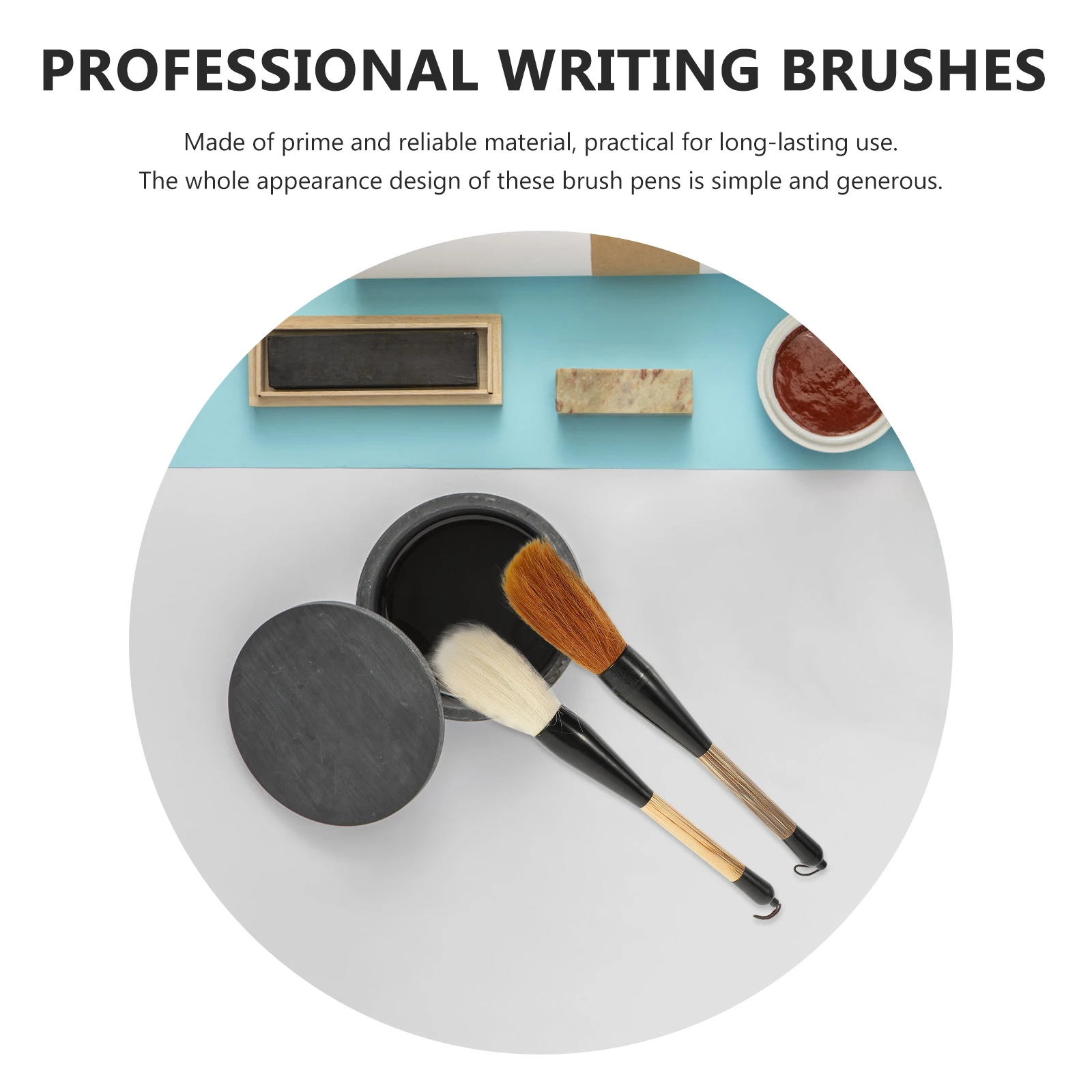 

2pcs Calligraphy Couplet Big Brush Chinese Writing Brush For Traditional Calligraphy Painting Drawing Student Diy Use Art