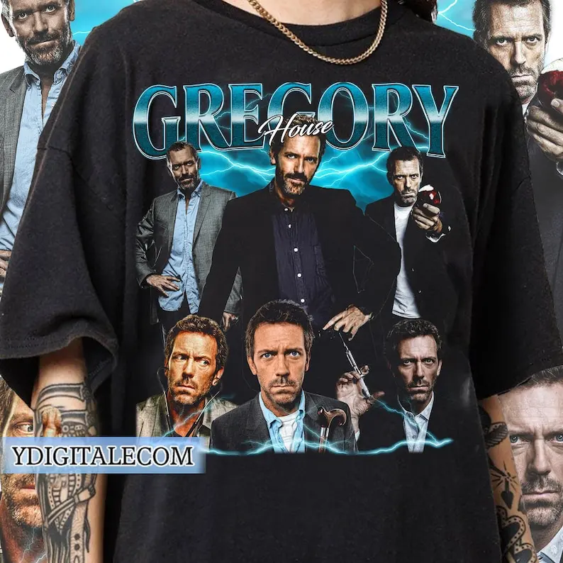 Vintage 90s Graphic Style Gregory House T-shirt, Drama series House Gifts For Man and Women Unisex T-shirt