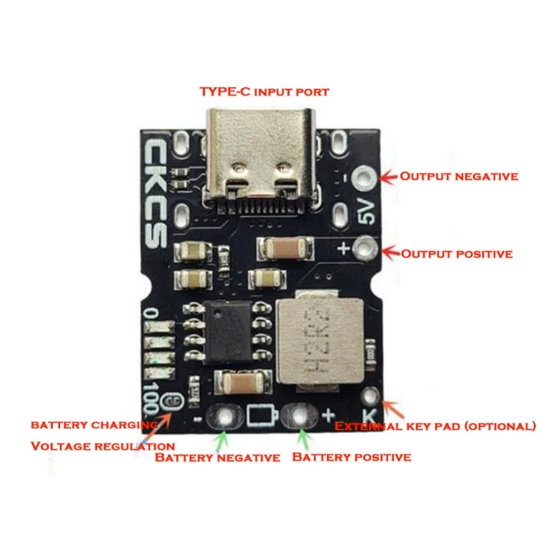 Type-C Input Charge Discharge Module Integrated Board PCB Board Module 2A 5V 4.2V/4.35V Mobile Power for DIY Drop Shipping