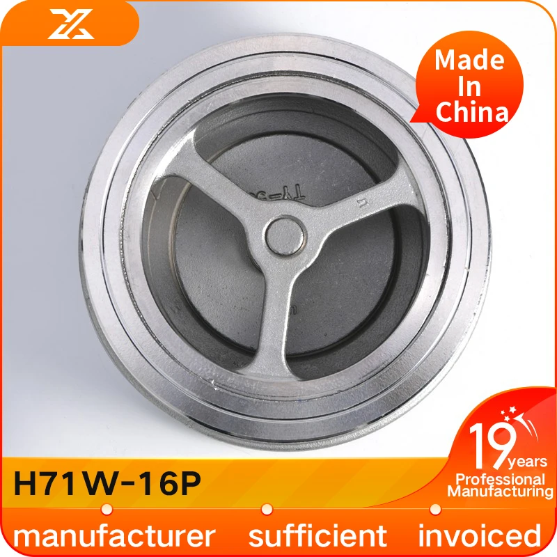 304 stainless steel H71W-16P Clamp-on check valve Check valve for water pipe pump Check valve 4 minutes,  DN20 25 50 65 80 100