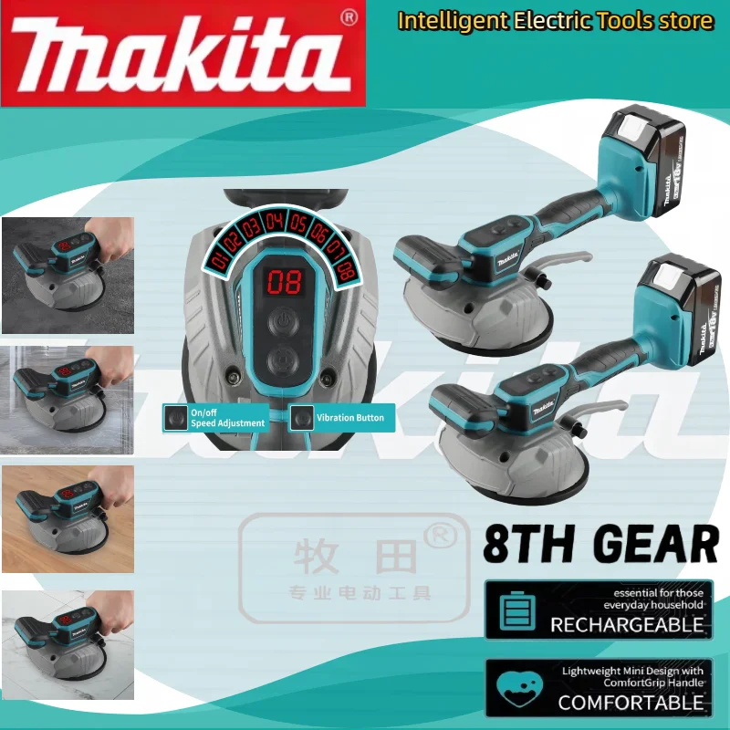 

Makita Tile Laying Machine with 8 Speed Adjustment High Capacity for Wall & Floor Vibration Home Decoration Tool fit 18V