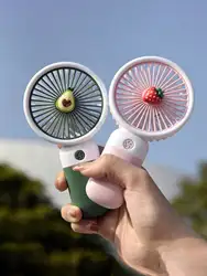 Mobile phone stand Small fan Handheld usb charging mini fruit portable office student electric fan