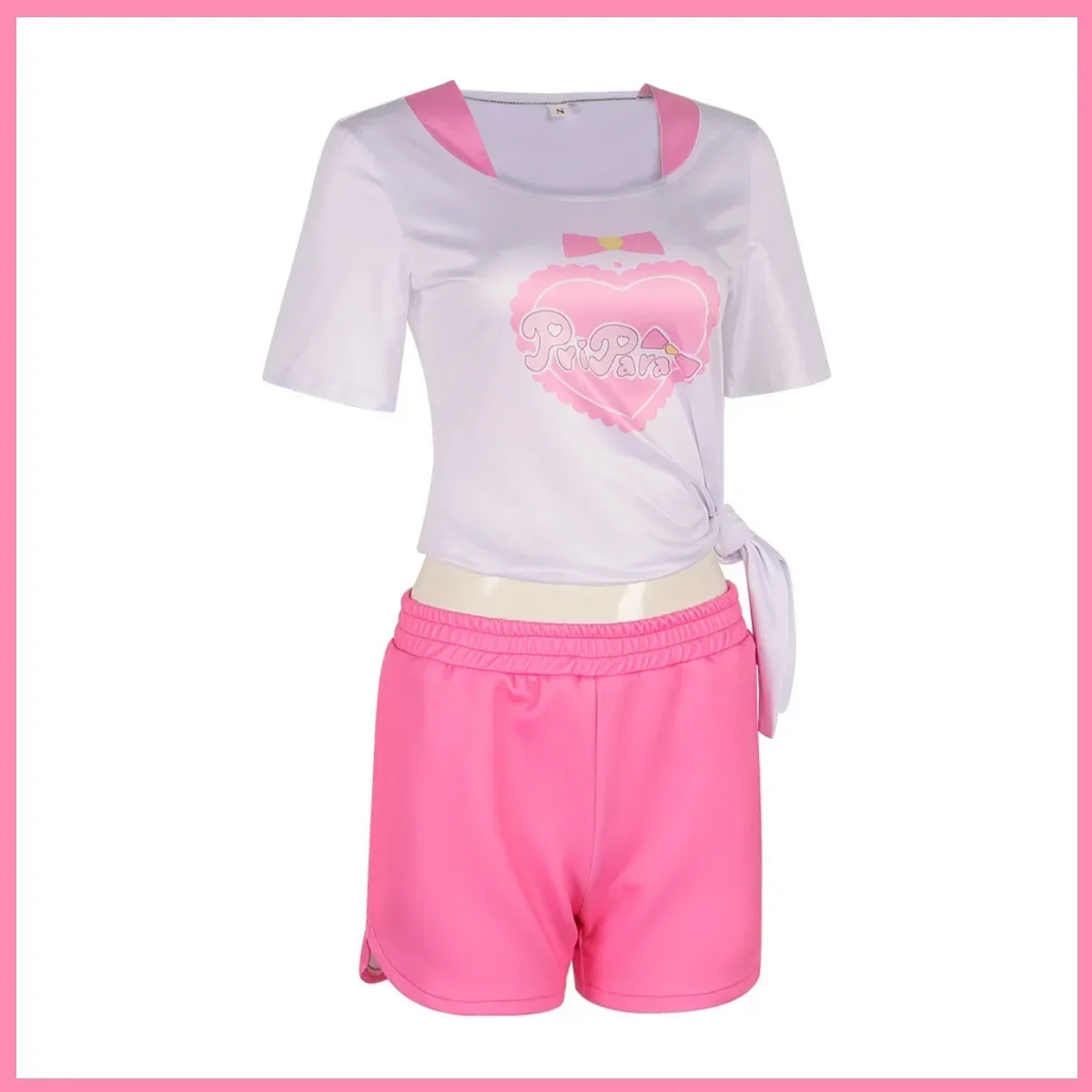 Anime Pripara Hojo Sophy Manaka Laala Cosplay Costume SoLaMi SMILE T-shirt Pink Shorts Uniform Woman Kawaii Carnival Party Suit