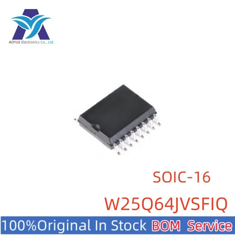 New Original Stock IC W25Q64JVSFIQ W25Q64JV P/N: 25Q64JVFIQ TR SOIC-16 NOR Flash Serial Memory Chip Series One Stop BOM Service