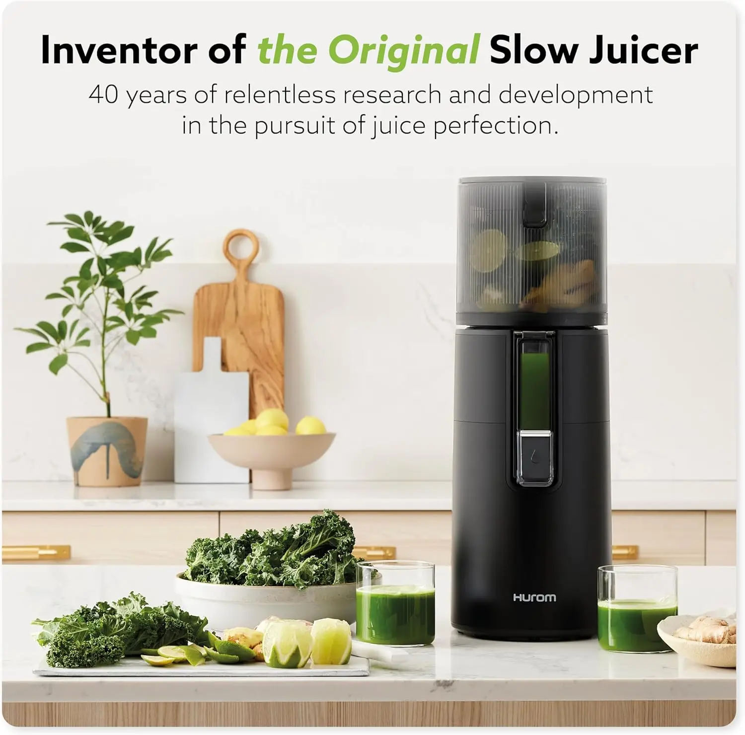 H400 Easy Clean Slow Juicer, White  Hands Free  Hopper Fits Whole Produce  Quiet Motor  Scrub Free Cleaning  BPA Free  Eas