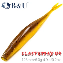 B&U Super Fluke Floating Pesca Artificial Soft Baits Leurre souple Bass Pike Fishing Pike Minnow Fishing Lures Free Shipping