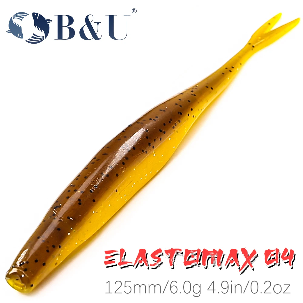 B&U Super Fluke Floating  Pesca Artificial Soft Baits Leurre souple Bass Pike Fishing Pike Minnow Fishing Lures Free Shipping