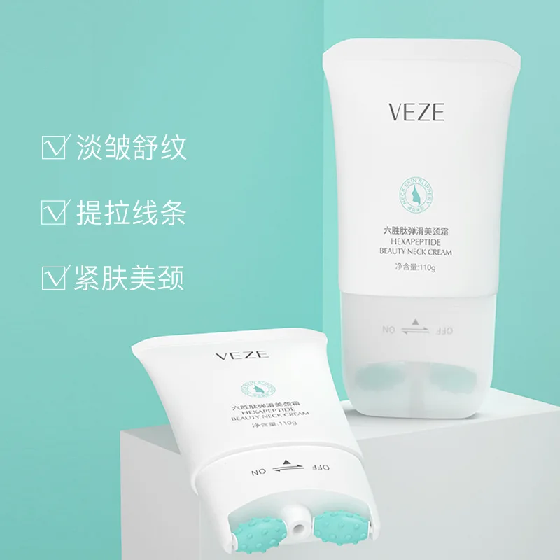 Hexapeptide elastic double wheel beauty neck cream fine ammonia gel dilute neck lines lift firm V-shaped massage repair cream