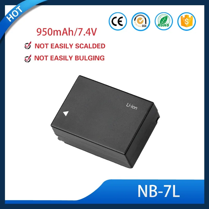 NB-7L High Capacity Rechargeable Li-ion Camera Battery For Canon G10 G11 G12 SX30 IS PC1305 Digital Compact Camera