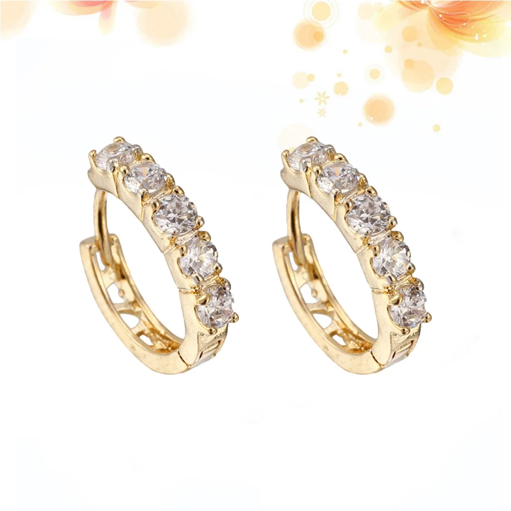 

1 Pair Electroplating Zircon Earrings Brass Reusable Funny Design Clothes Matching Birthday Gift Wedding Women Fashion