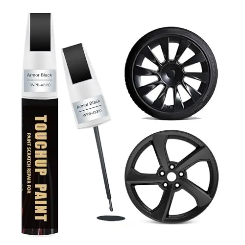 Matte Black Car Rim Paint Touch Up Pen Compatible with Tesla,Premium Automotive Rim Paint for Curb Rash & Scratches