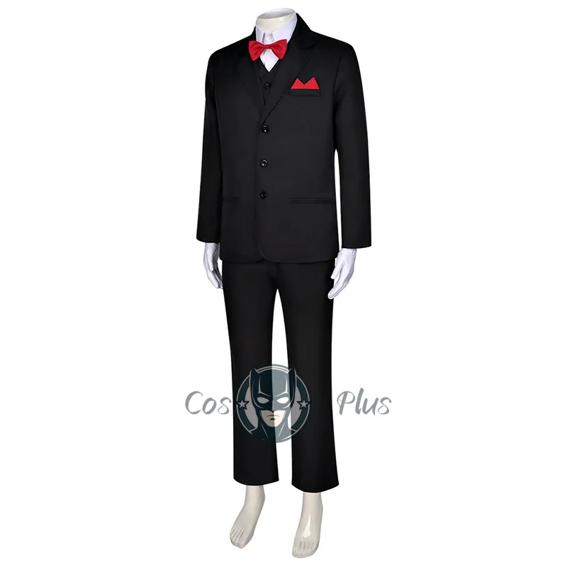 رأى ‌   X بانوراما القاتل تأثيري أنيمي زي موحد الرجال البدلة معطف سترة فستان أطفال مع سروال داخلي قناع حفلة الهالوين الزي للرجل