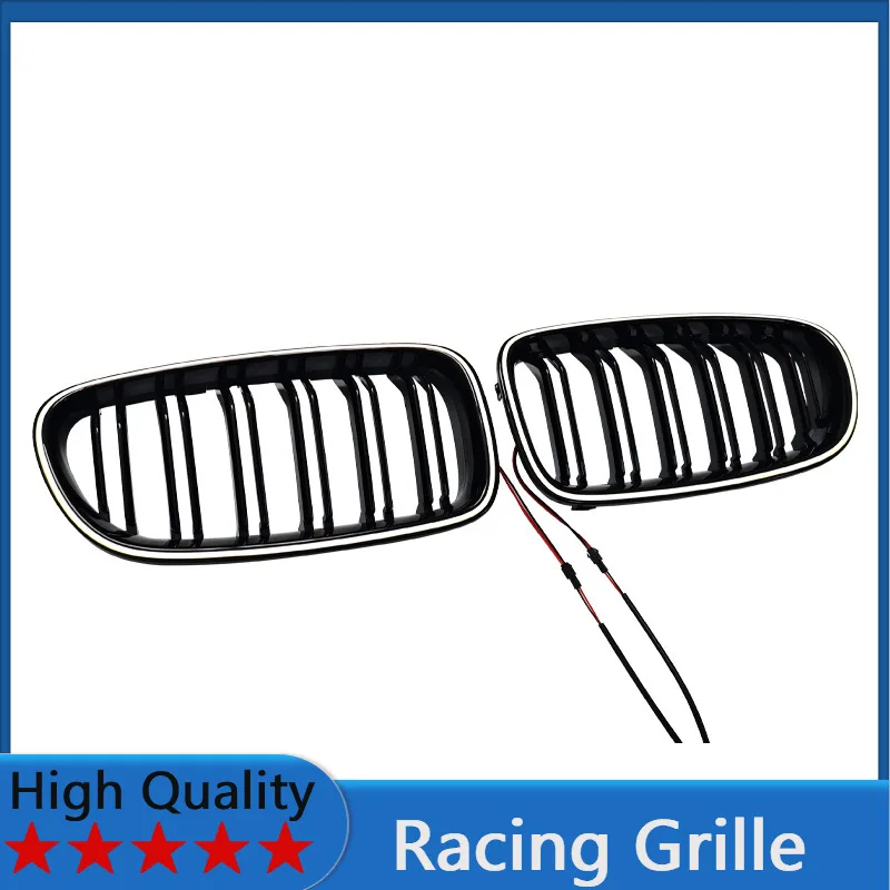 

For BMW 5 Series F10 2011-2016 LED Illuminated Grille Front Bumper Grill Body Kit Accessories - Double Line & Meteor Style