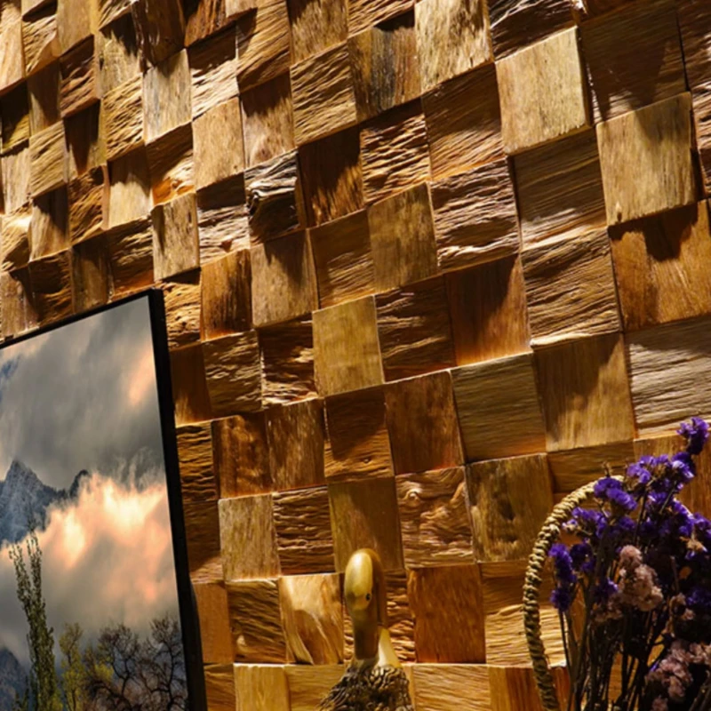 

TV Background Wall Log Ancient Ship Wood Board