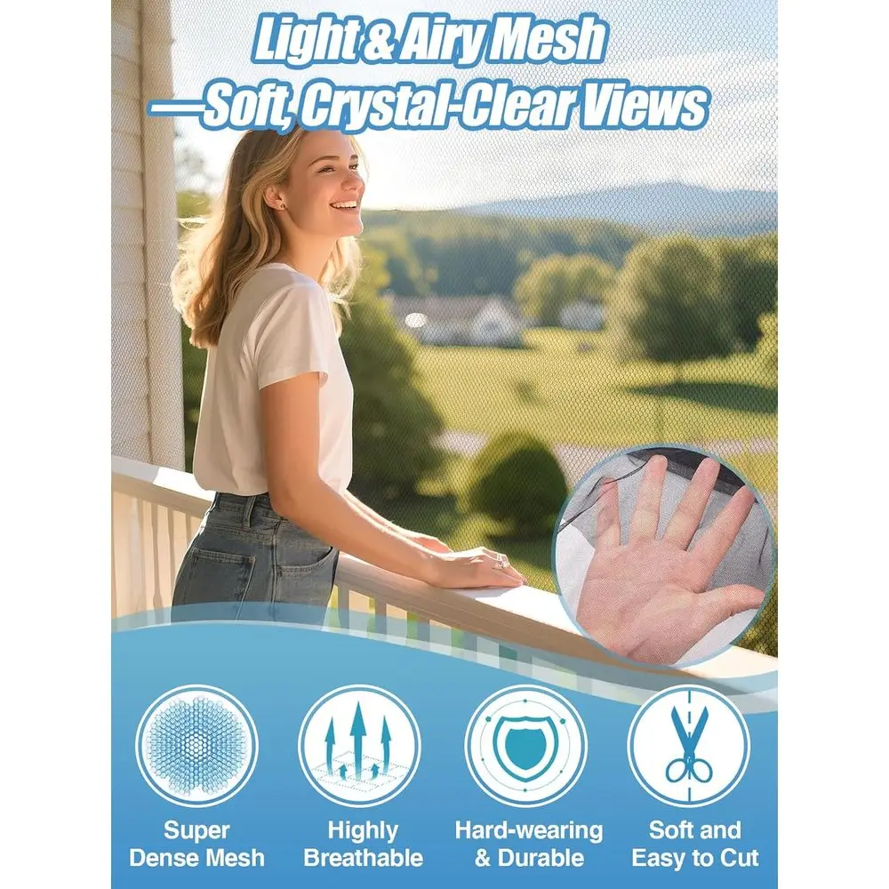 2 Pack 13x10ft Invisible Mosquito Netting for Patio, Garden, and Balcony - Black, Protects from Insects and Birds