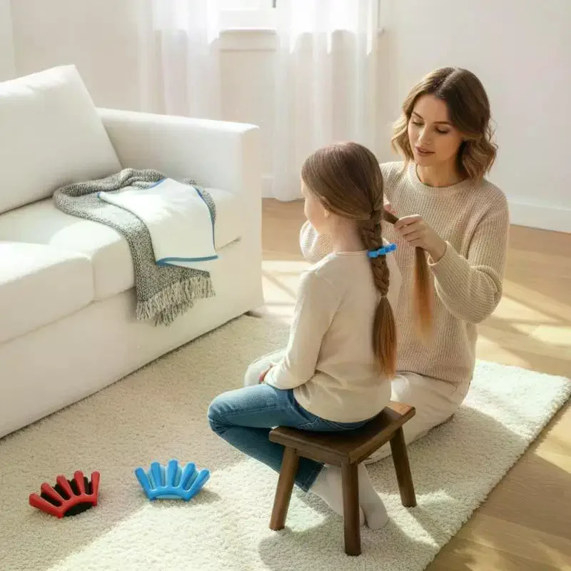 5 Finger Sponge Hair Braiding Tool Ergonomic Design DIY Wave Curly Twist Styling Kit for Comfortable Grip