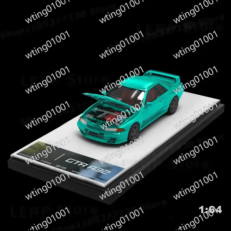 for X-T 1:64 GTR R32 Diecast Alloy Vehicle Miniature Toy for Showcase Gift Hobbyist Detailed Realistic Replica