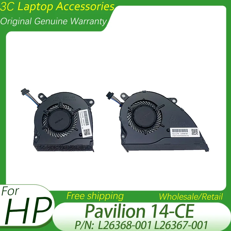 

New Genuine Laptop CPU Cooling Fan For HP Pavilion 14-CE Series Integrated/Discrete Versions L26368-001 L26367-001