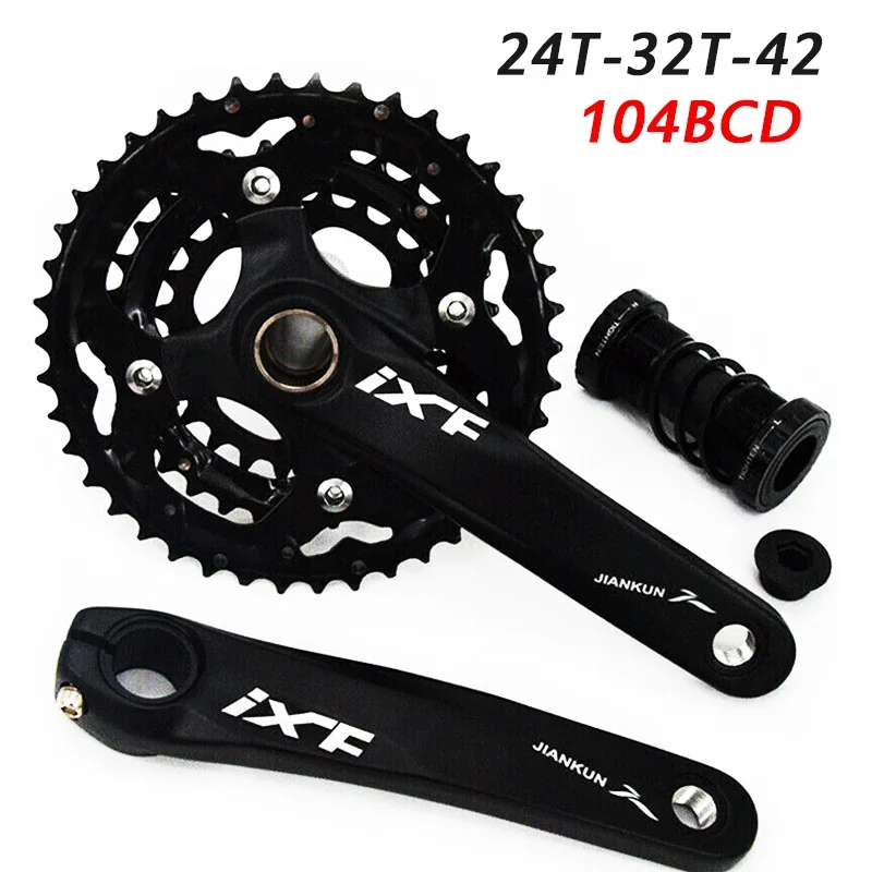 

Mtb Crank 104BCD Bicycle Crankset BB 32T 38T 42T Double/triple Speed Mountain Bike Chainring Crank Set for Shimano 3*10S Cycling