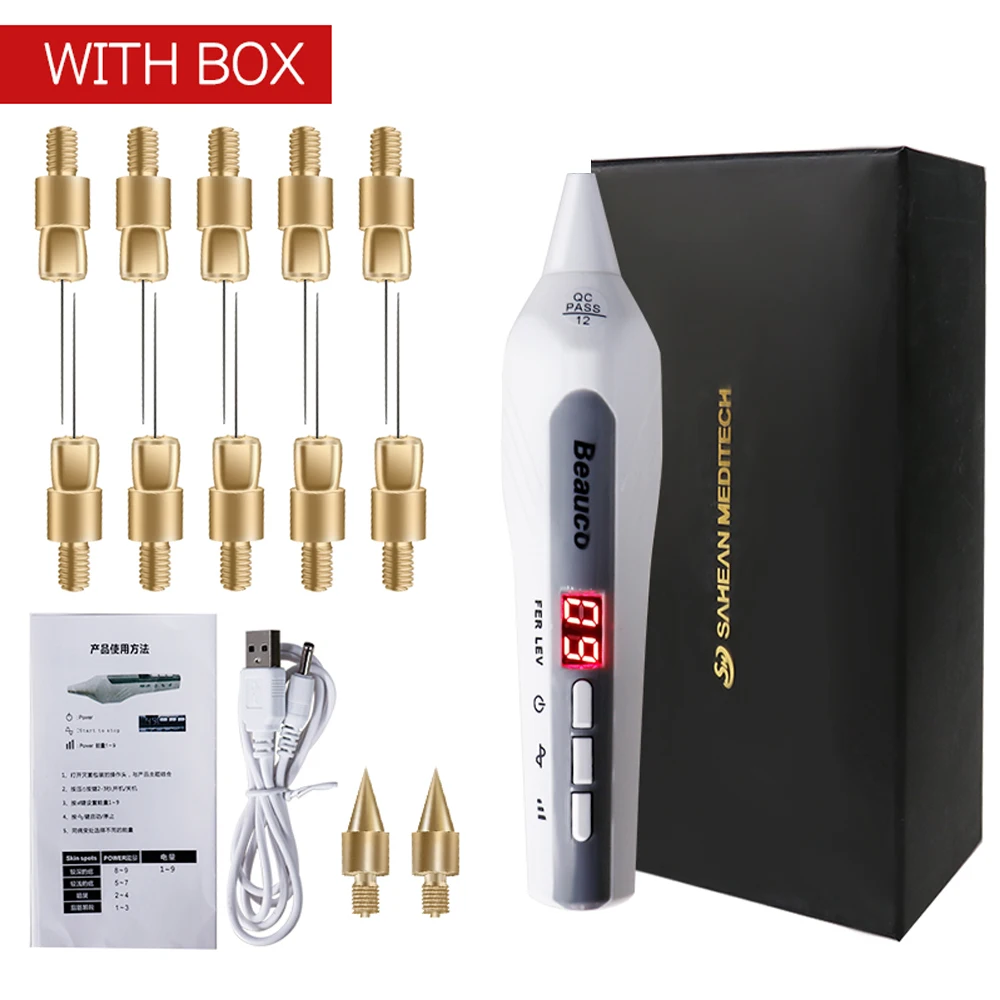 Professionelles 9-Stufen-LCD-Display Fibroblast-Plasma-Pen Augenlidstraffung Hautflecken-Entferner Muttermale Warzenentferner Schönheitsgerät für Zuhause – Detail 14