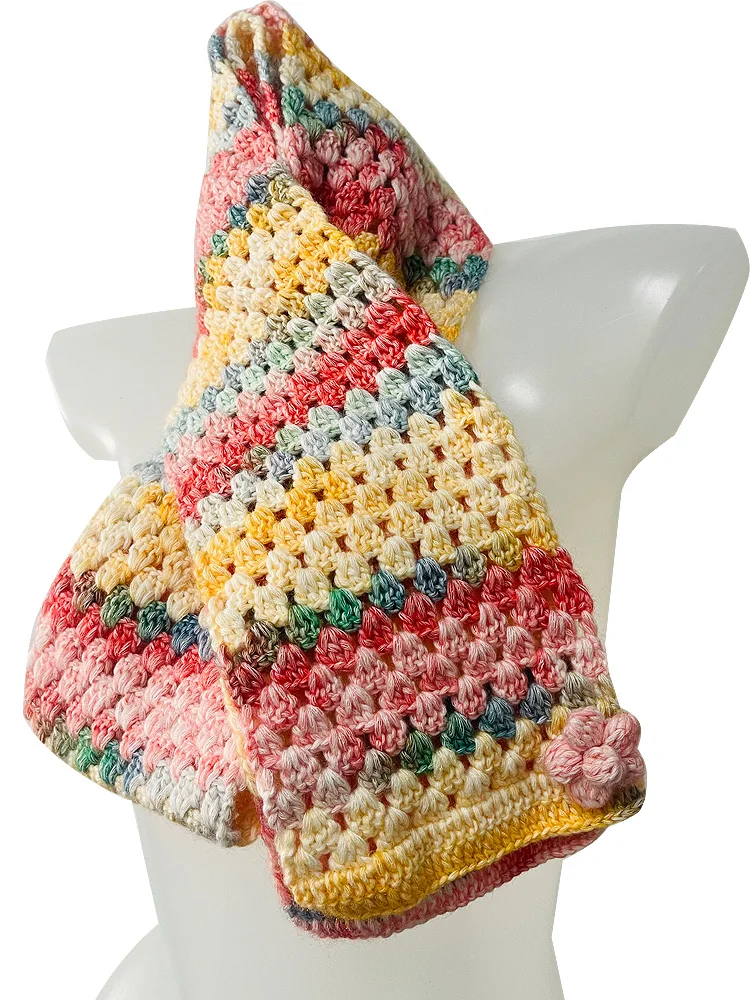Scarf pure hand-crocheted wool scarf men and women with the same warm shawl parent-child scarf lengthening
