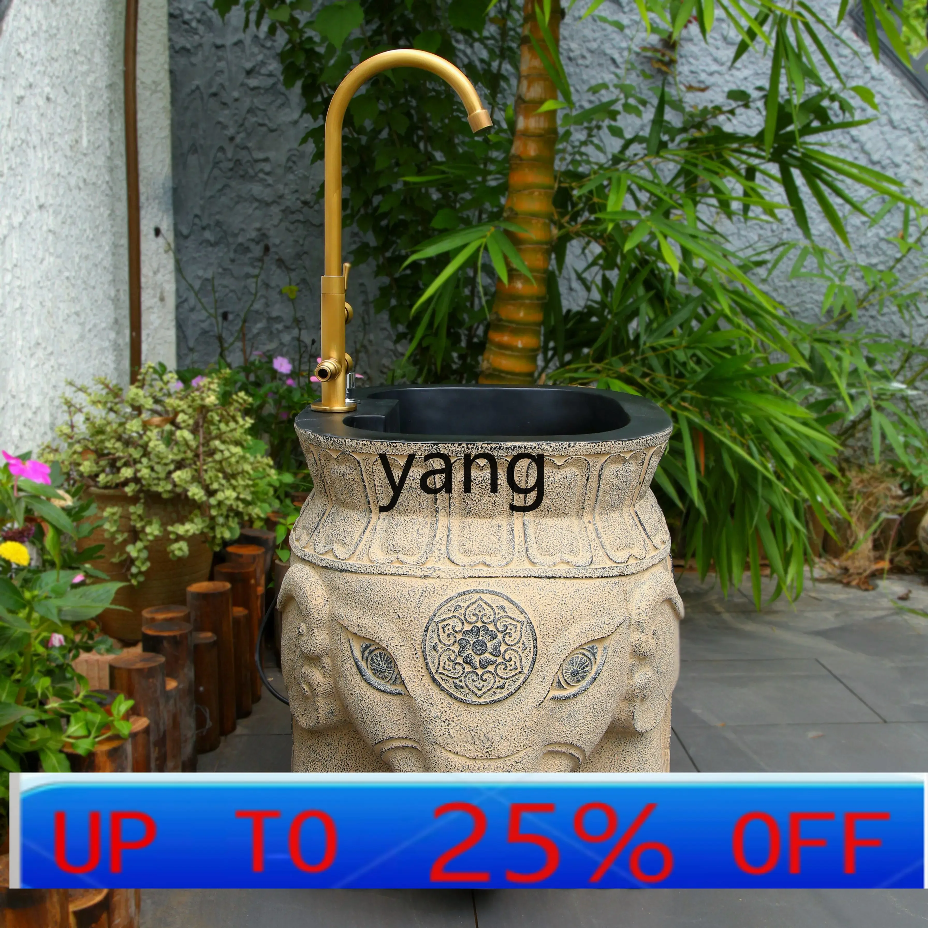 LMMVilla Wash Mop Sink Outdoor Watering Column Handwashing Basin