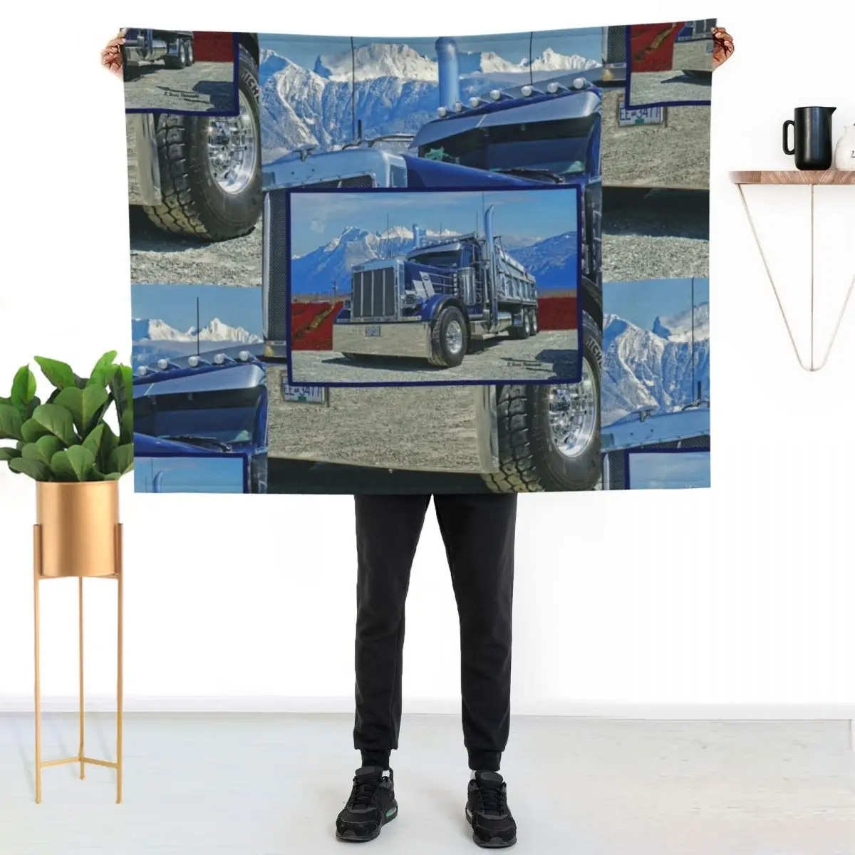 

Peterbilt Dumptruck Throw Blanket Warm Cozy Throw Blanket for Living Room Couch