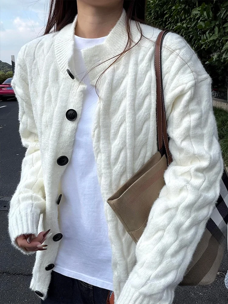 

Loose Casual Knitted Sweater Men's Autumn Winter Open Cardigan Coat Tassel Collar Comfortable Soft Polyester Fiber Long Sve