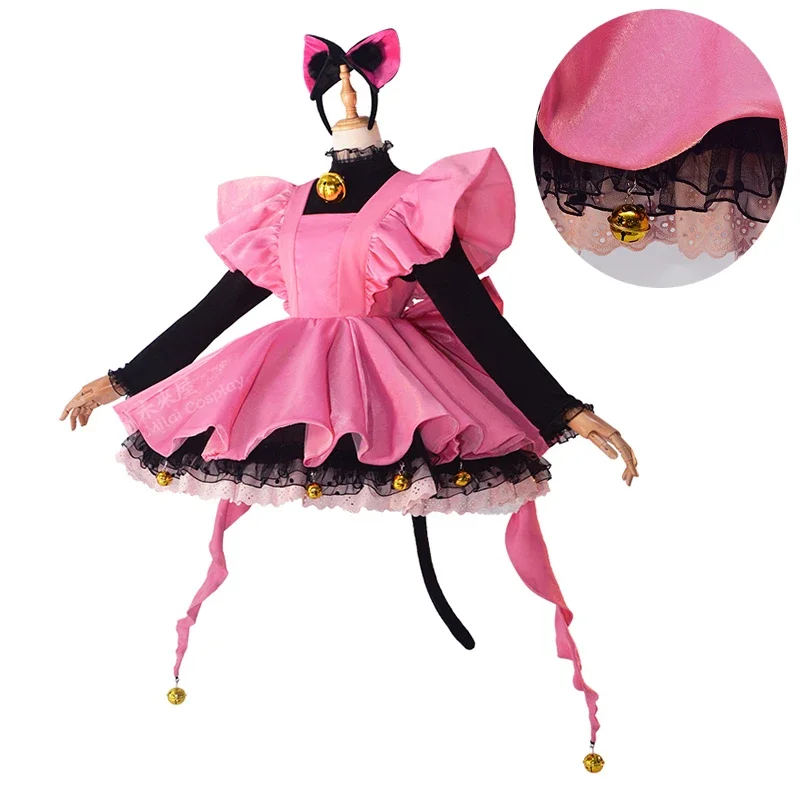 

PRESAL New Anime Cardcaptor Sakura Cosplay Costume Kinomoto Sakura Cosplay Black Cat Maid Dress Halloween Costumes for Women