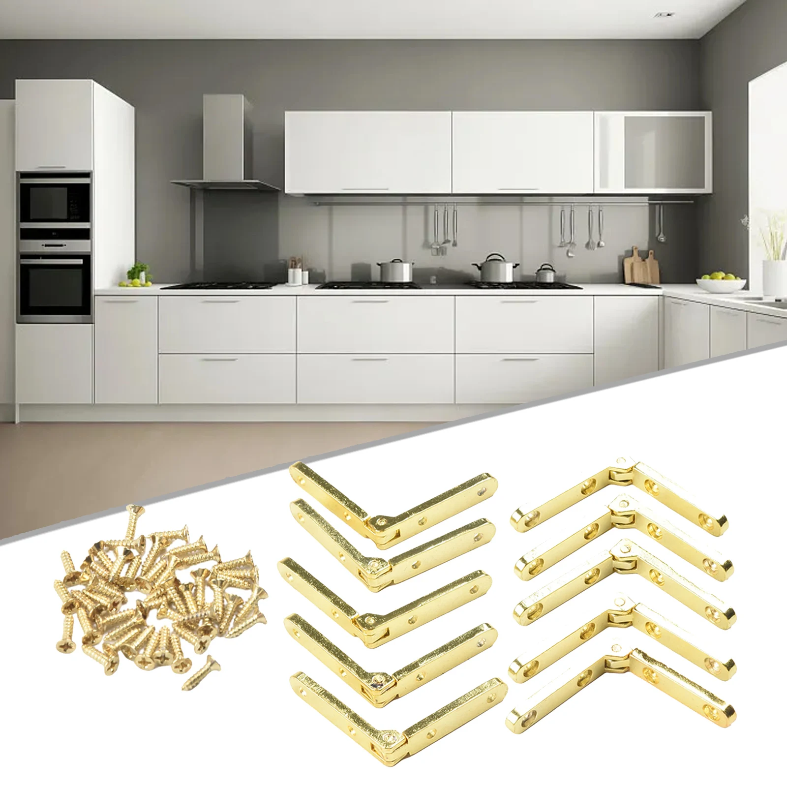 10PCS 90 Degree Support Hinge for Wooden Jewelry Boxes Wine Chest Cabinets Desk Cabinet Door Hardware Zinc Alloy Fan Hinge