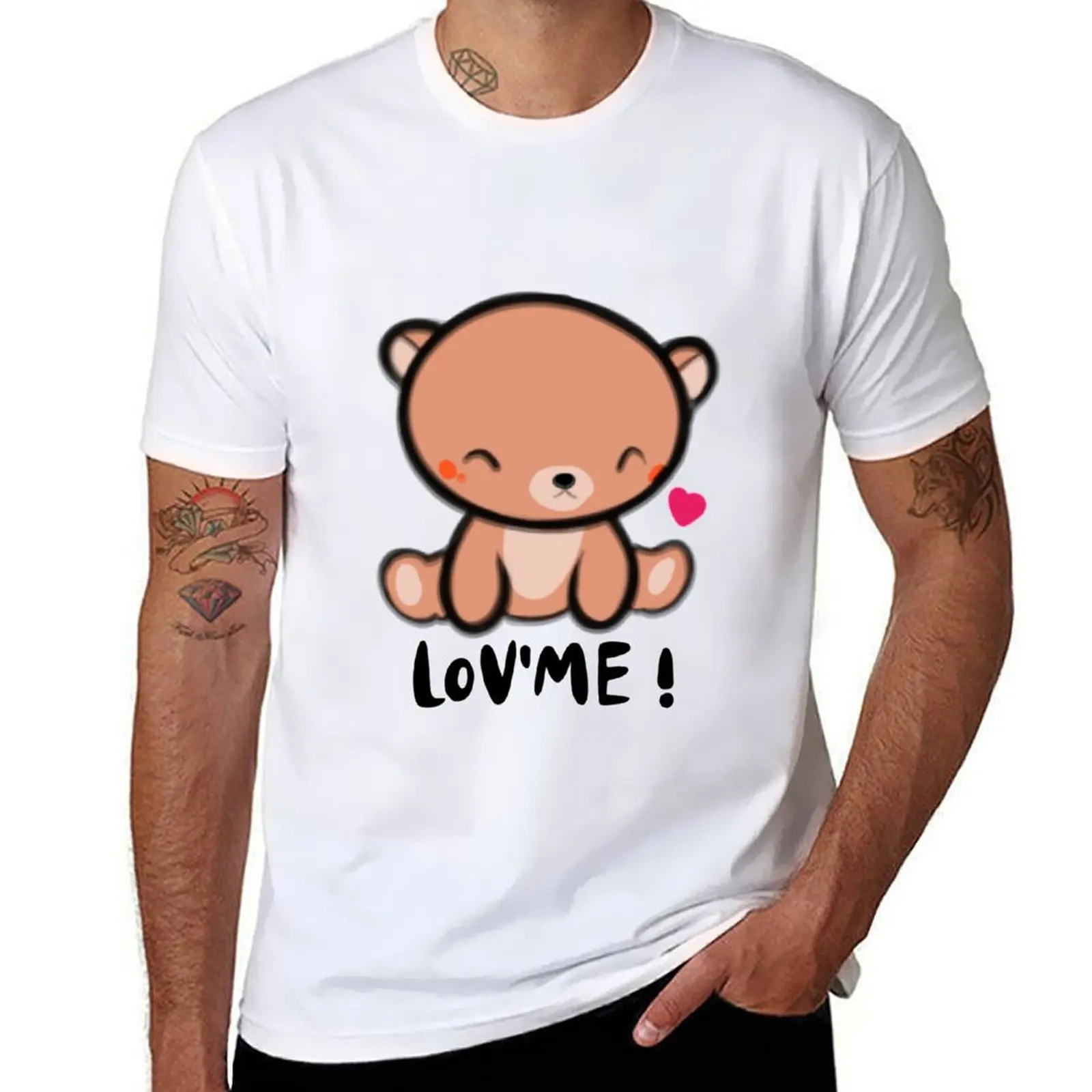 

LoV'ME ! Kawaii Bear T-Shirt man t shirt summer t shirts for man cotton soft anime tshirt T-Shirt