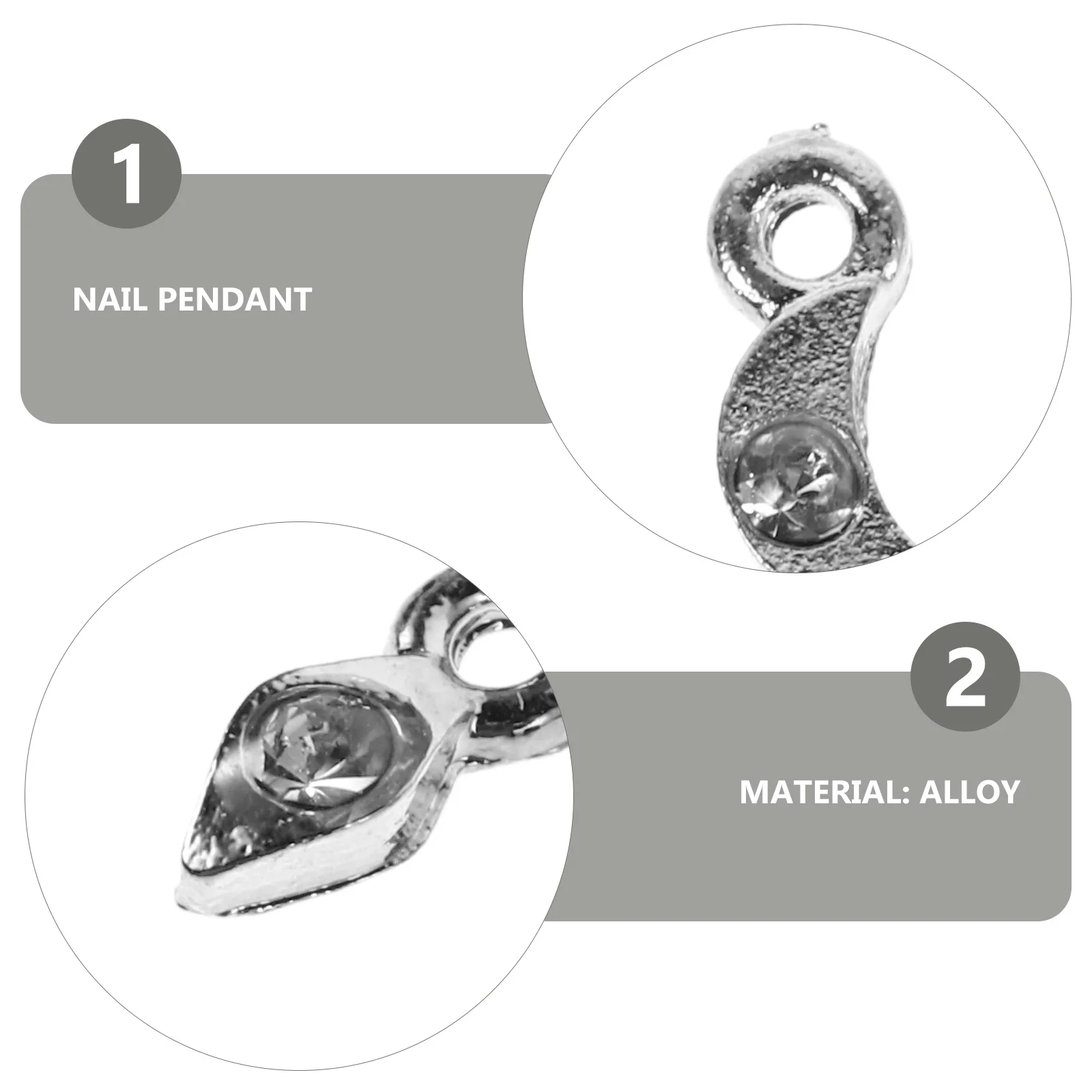 2 Zestawy Ozdób do Paznokci, Wiszące Dekoracje, Materiały do Tworzenia Biżuterii DIY, Ozdoby do Paznokci DIY, Cyrkonie, Kamienie Szlachetne, Narzędzie do Piercingu