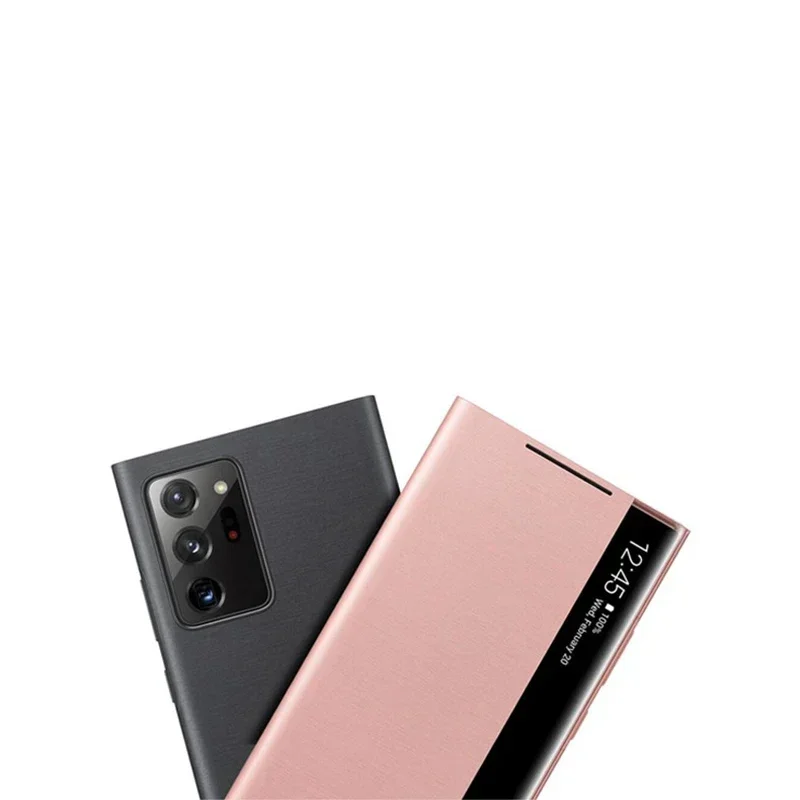 حافظة جلدية قابلة للطي بشريحة ذكية لهاتف سامسونج جالاكسي نوت 20 الترا/نوت 20 خالية من الوجه الرد على نافذة عرض حافظة هاتف واقية