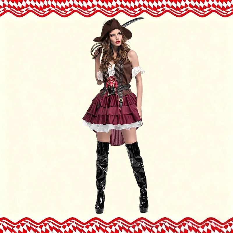 أزياء الهالوين للعرض المسرحي، أزياء القراصنة الصومالية النسائية، أزياء العطلات والاحتفالات والحفلات، بدلات موحدة #1